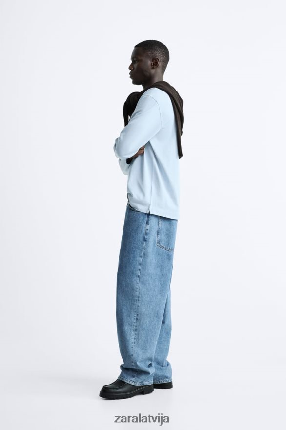 smagsvara t-krekls vīriešiem Zara gaiši zils 6ZTV401211 apģērbs