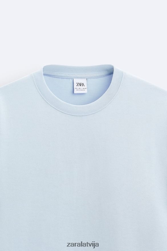 smagsvara t-krekls vīriešiem Zara gaiši zils 6ZTV401211 apģērbs
