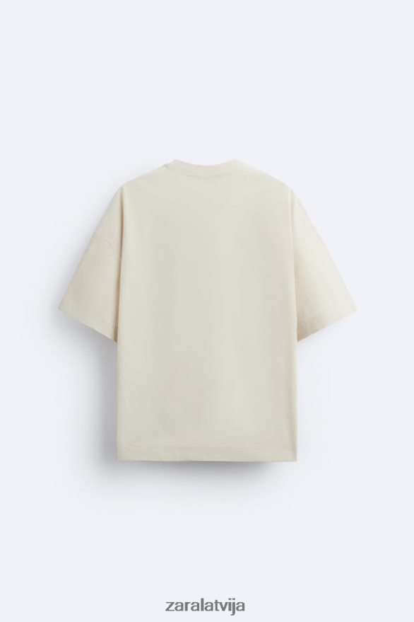 tehniskais kabatas t-krekls vīriešiem Zara bēšs 6ZTV401194 apģērbs