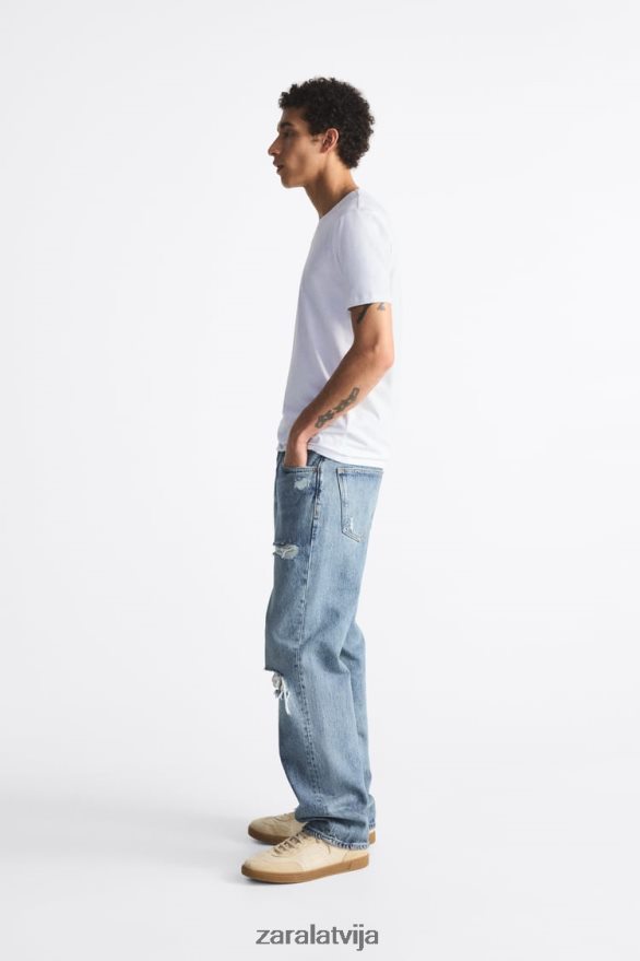 vienkāršs slim fit t-krekls vīriešiem Zara balts 6ZTV401195 apģērbs